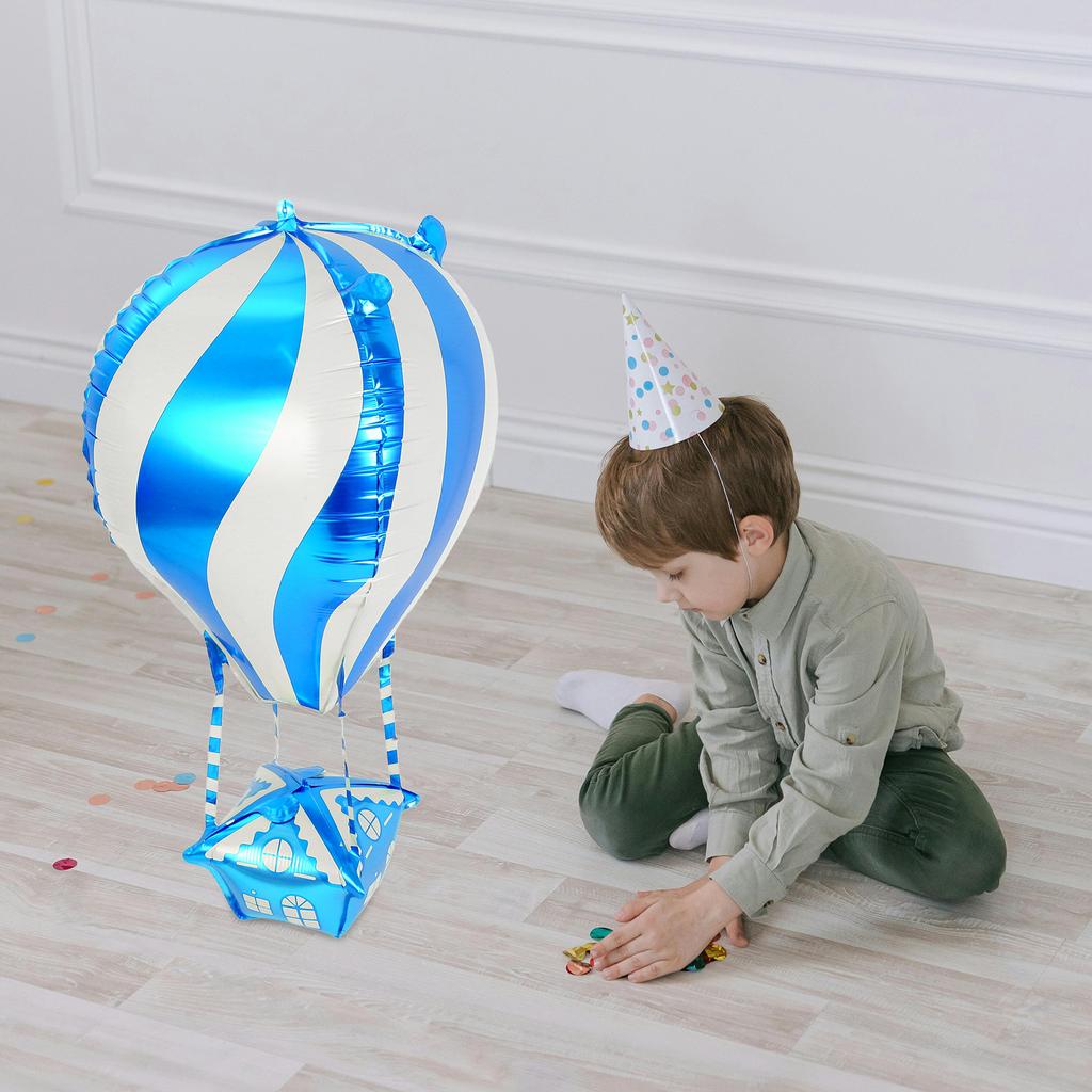 4Pcs Hot Air Balloon Shaped Balloon Easy Inflate Vibrant Colors Birthday Celebration Wedding Party Decor Aluminum Balloons