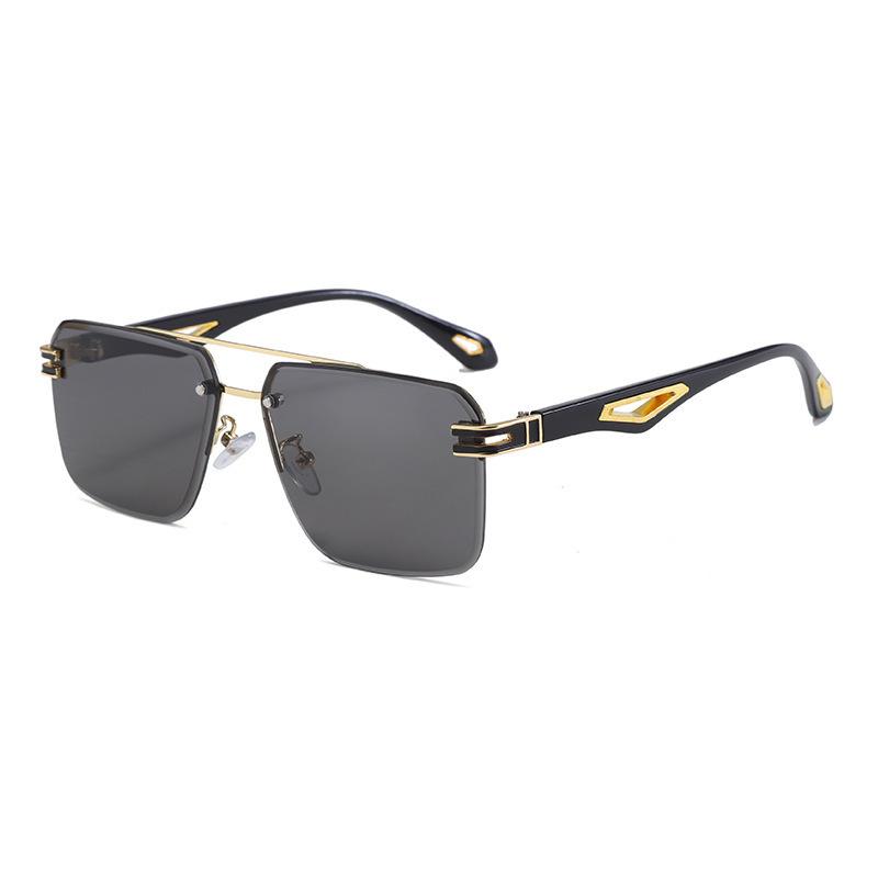 Middle East new trend fashion frameless trimmed sunglasses men's and women's double beam sunglasses sunshade glasses advanced