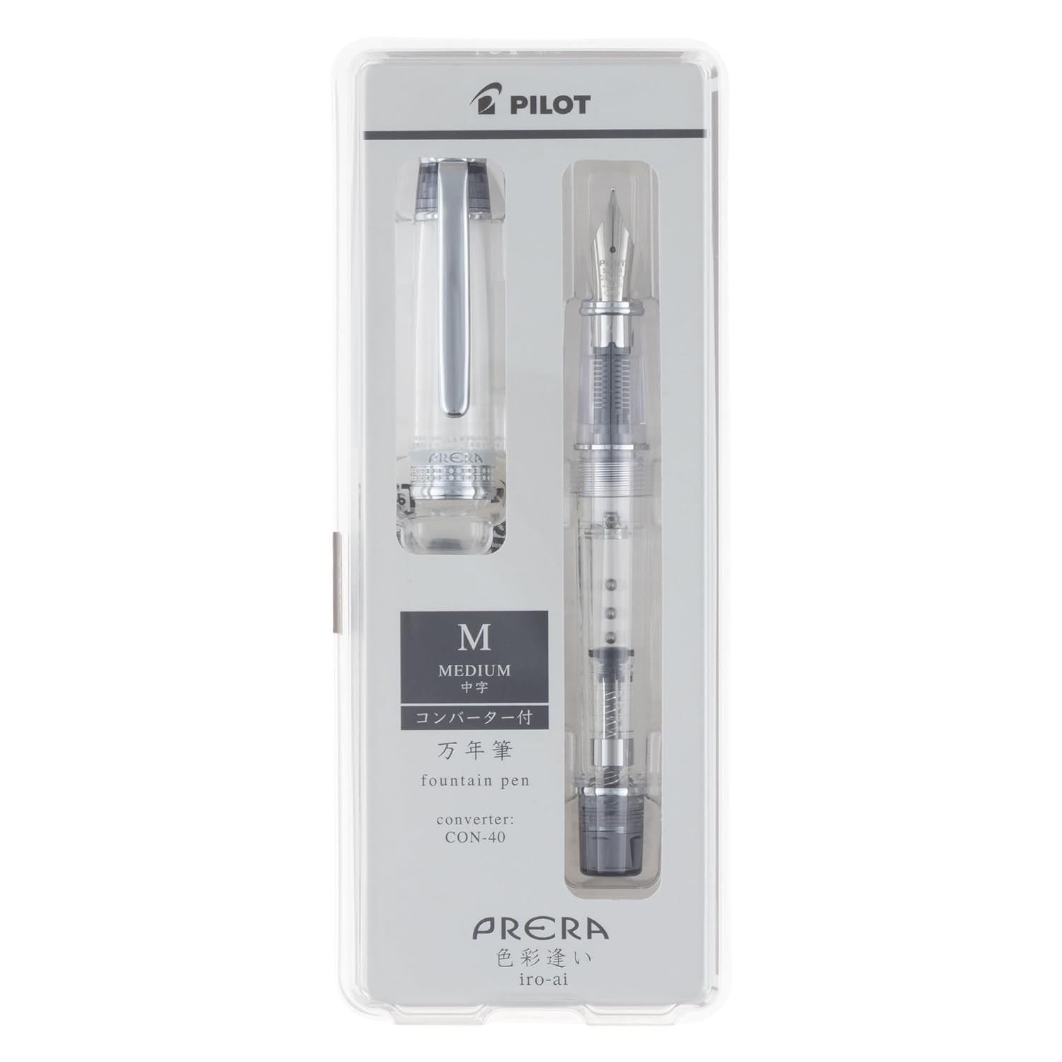 PILOT Fountain Pen Prela PRERA Colorful Encounter M Medium Transparent Black PFPR1TBM