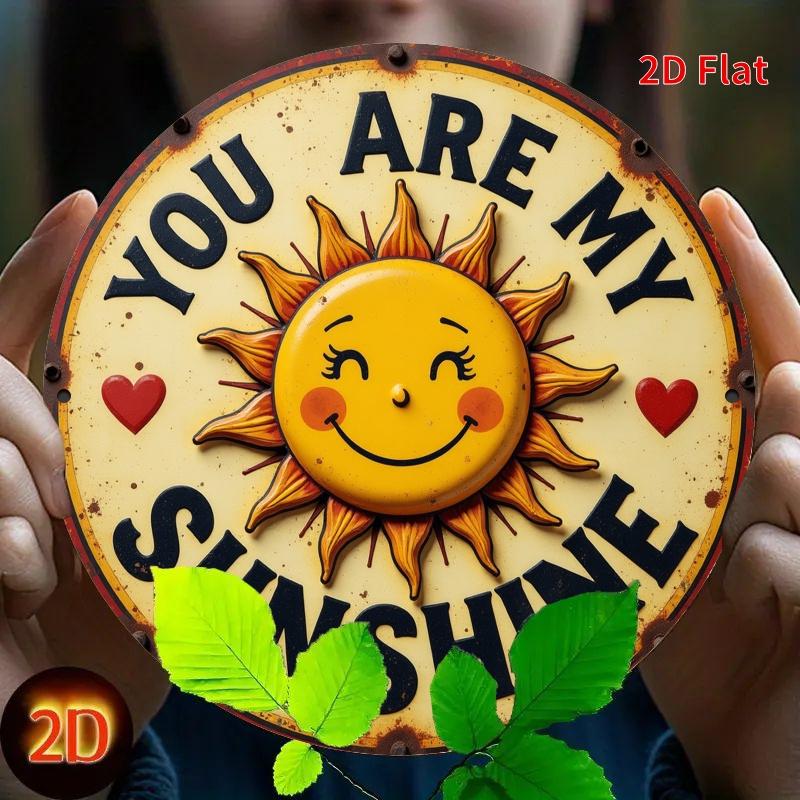 Vintage "You Are My Sunshine" Round Aluminum Sign