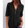 Stylish Womens Loose Fit Vneck Blouse With Splicing For Casual And Work Outfits