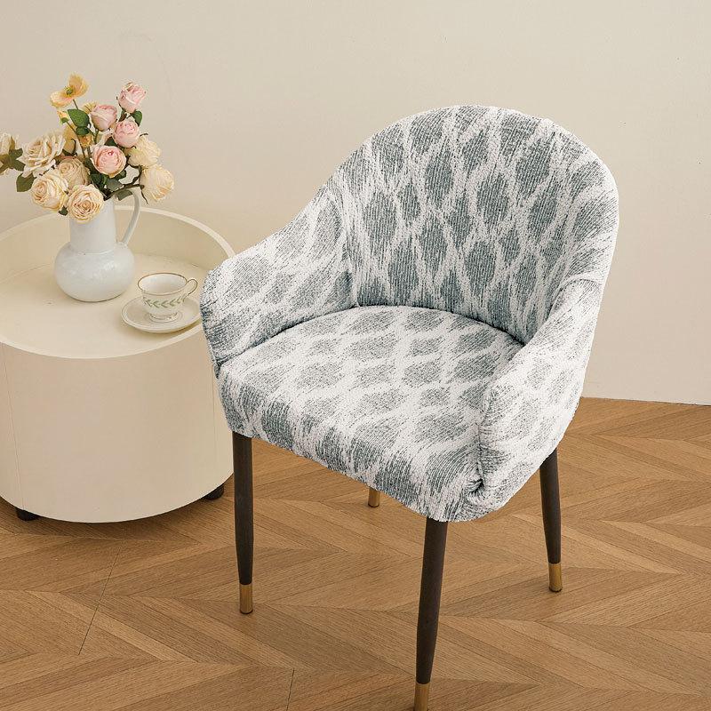 Semi-circular Elastic Office Dining Chair Cover Modern Simple Dustproof Non-slip Office Dining Chair Seat Cover