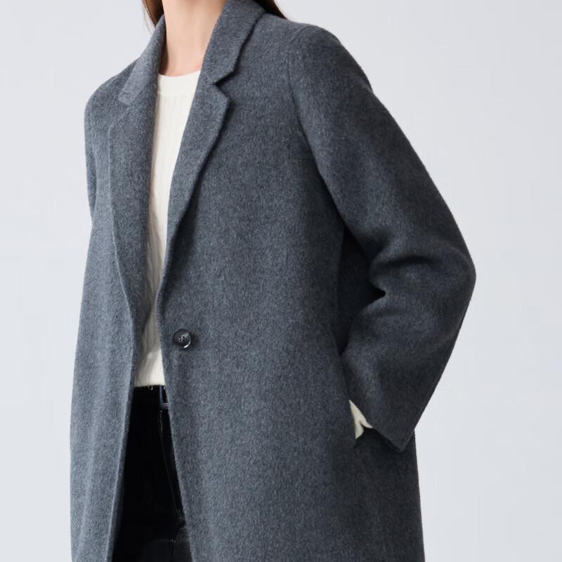 ELLASSAY Women's Elegant Lapel Long Wool Coat