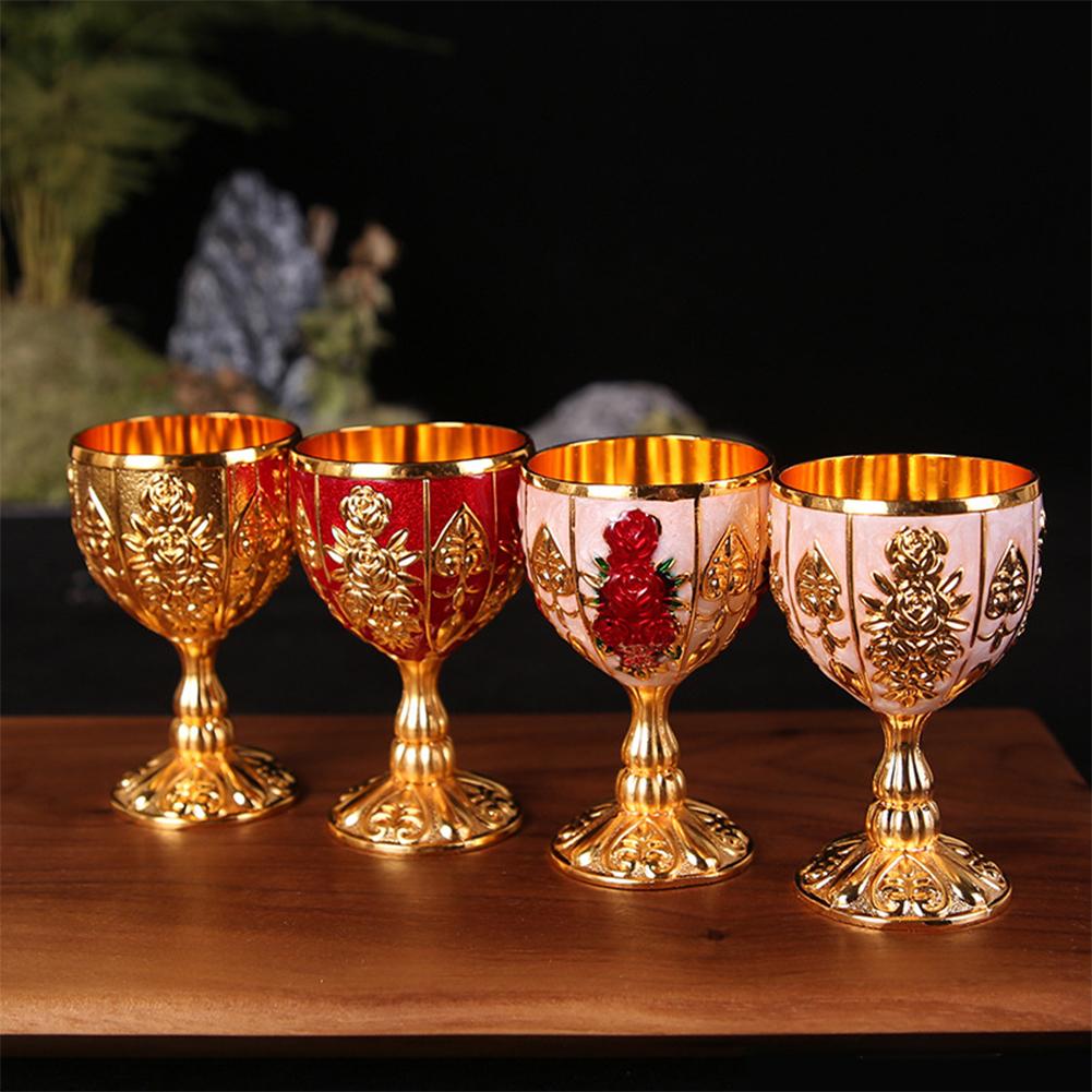 Mini 30ML Metal Wine Glasses Vintage European Style Wine Cup Champagne Cocktail Glasses Bar Drinkware Home Decoration Cup