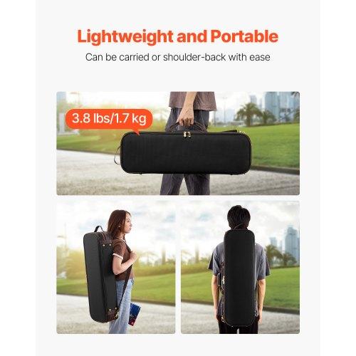 VEVOR 4/4 Full Size Violin Case, Built-in Hygrometer, Lightweight Portable Travel Carrying Bag, with Plush Lining, Shoulder Straps, Anti-Scratch