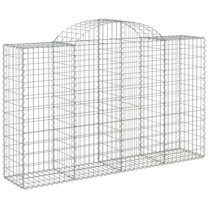 VidaXL Paniers à gabions arqués 6 pcs 200x50x120/140 cm Fer galvanisé, gabion, cage de gabion, panier de mur de gabion, mur 3146345