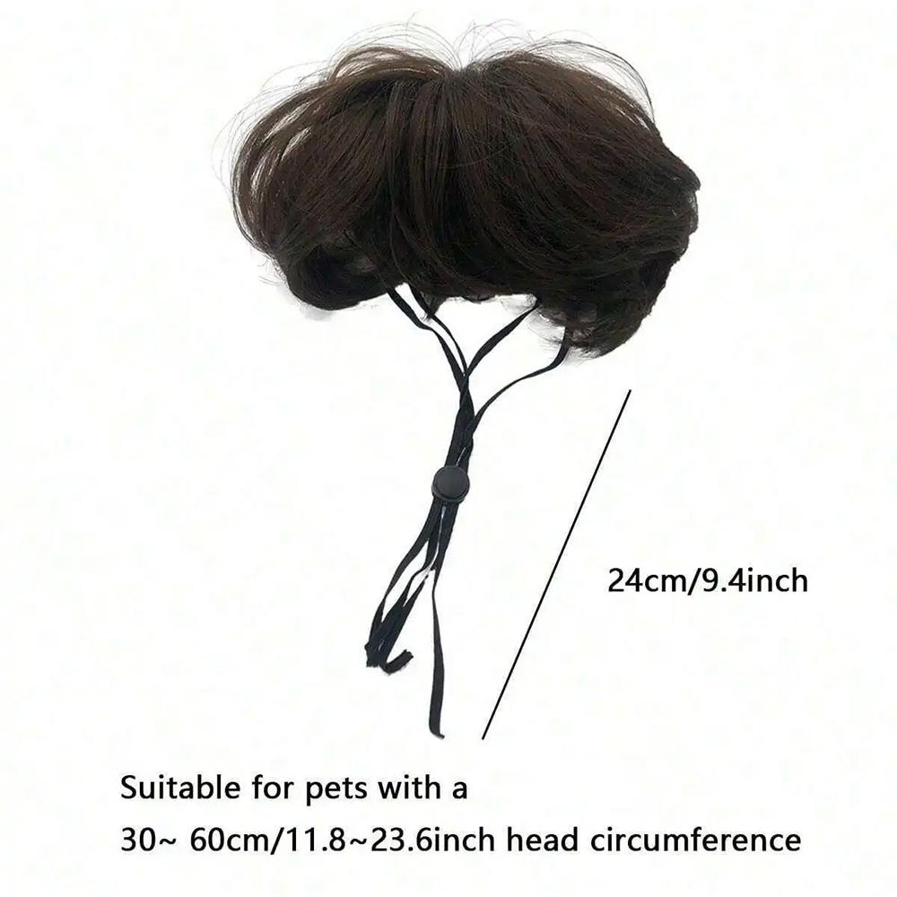 Funny Pet Cosplay Wig Short Dog Costume Wig Pet Decorations Cats Hair Hat Costumes Head Accessories Halloowen Christmas Supplies