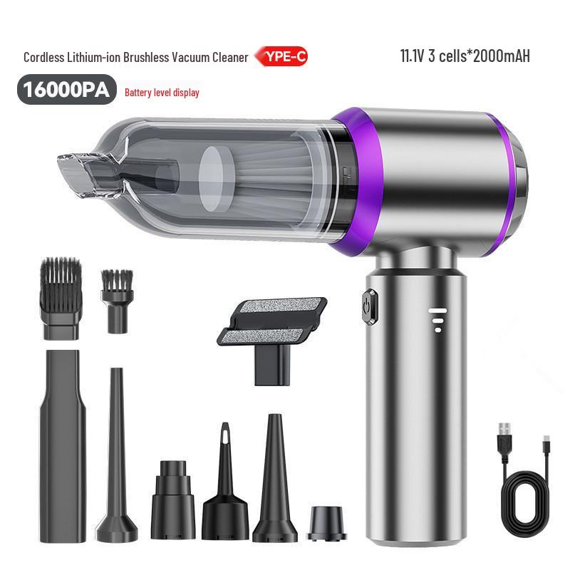 Portable Dual-Use Handheld Car Vacuum Cleaner with Powerful Suction and Inflatable Function for Home and Car