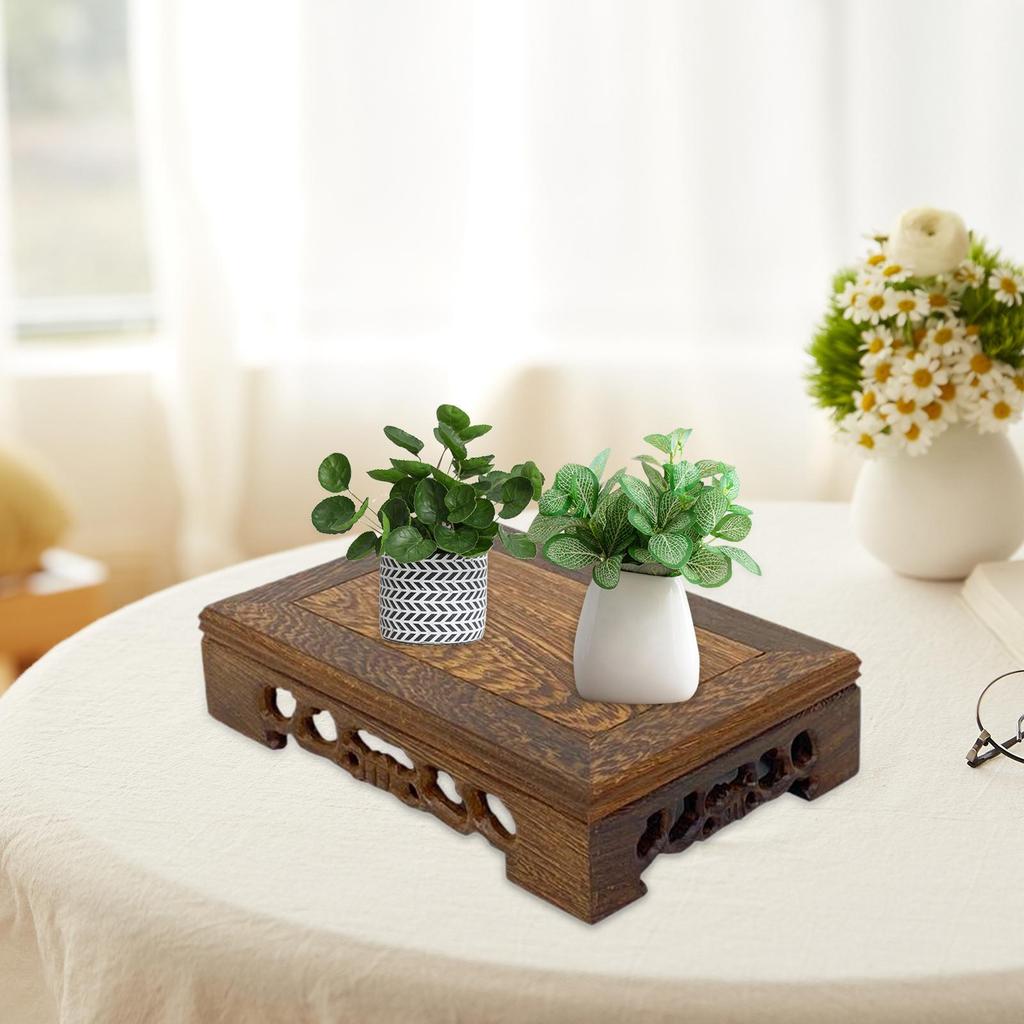 Solid Wood Flower Pot Display Stand Wooden Base Planter Rack Decorative Vase Pedestal for Home Garden Porch Corridor