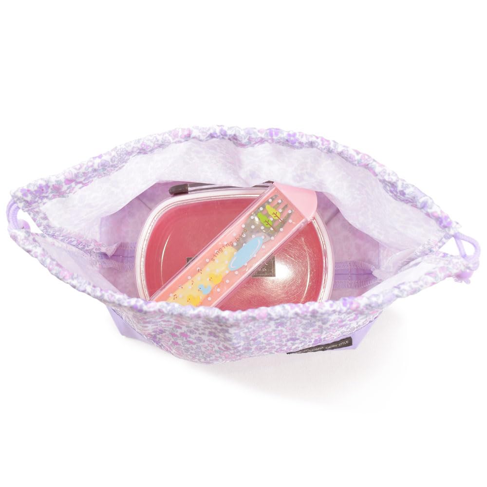 Colorful Candy Style Drawstring Bag Design Lunch and Cup in Floral Perfect for Kindergarten and School Entrance Cute and Stylish for Product NU604700
