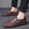 Fashion New Hand Stitched Mens Slip On Loafers Outdoor Walking Plus Size 48 Comfortable Business Casual Leather Shoes All Season Spring