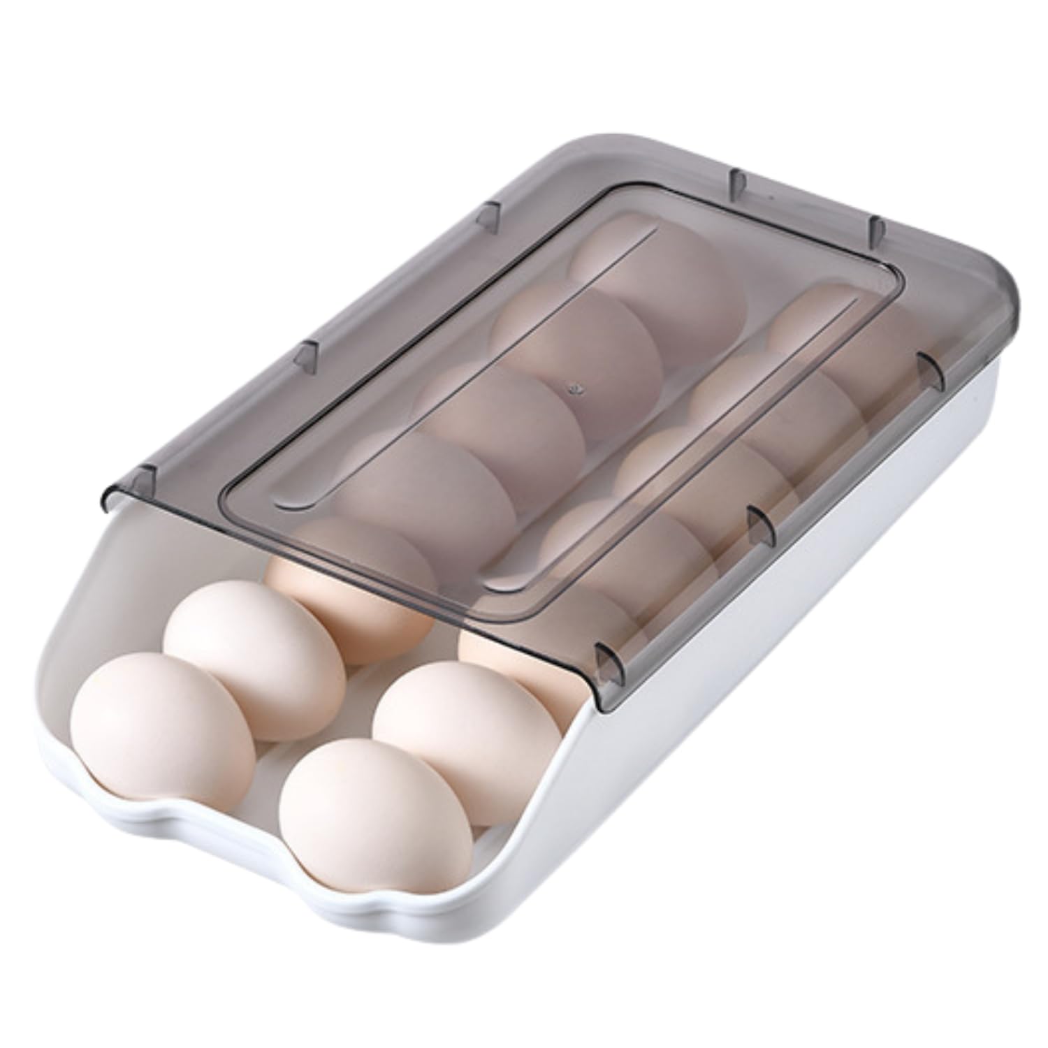 

NYANDELMO ND-0143-R12-BK Black Egg Crate Refrigerator Egg Holder/Storage Case for 14 Eggs