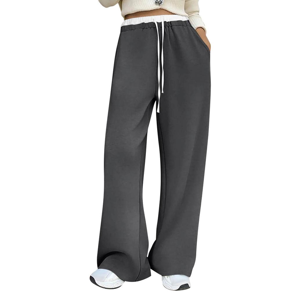 Women's Color Block High Waisted Loose Sportswear Pants Jogging Pants Fashionable Casual With Pockets