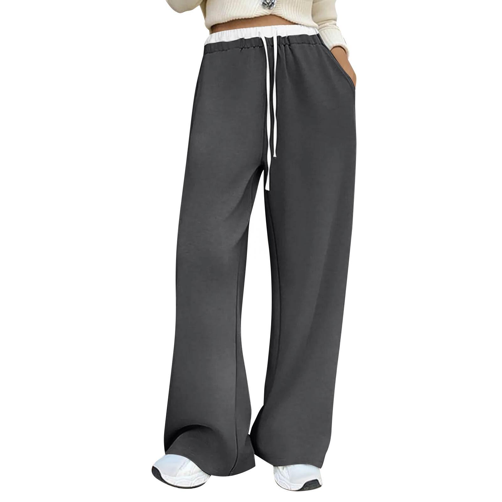 

Women s Color Block High Waisted Loose Sportswear Pants Jogging Pants Fashionable Casual With Pockets M