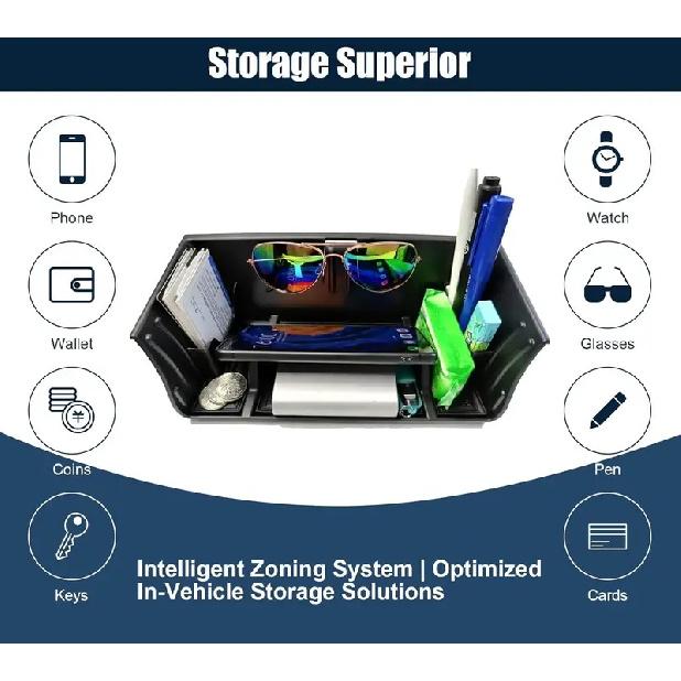 For Land Rover Defender 90 110 130 Accessories -2024 Center Console Organizer Tray Storage Box with Phone Slot,Glasses Shelf