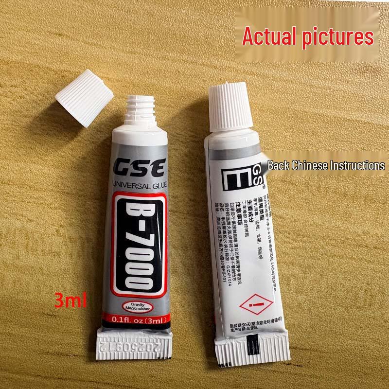 Adhesivo B7000 con Aplicador de Aguja para Pantallas de Móviles, Joyería, Pegatinas de Pedrería DIY, Pegamento Transparente y Fuerte