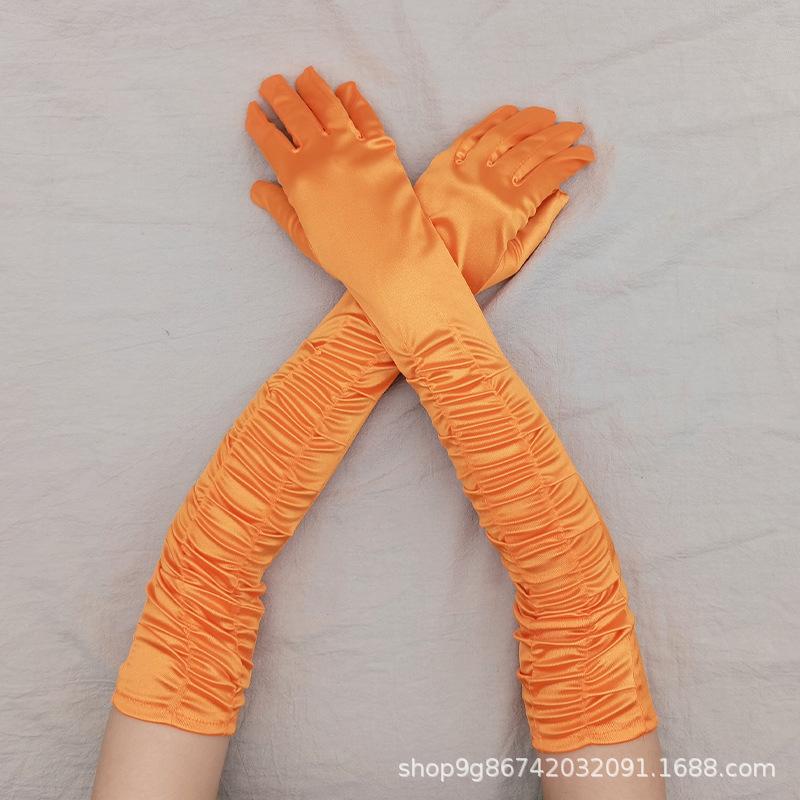 Satin Satin Gloves Long Ladies Halloween Gloves Sexy Dinner Gloves Wedding Gloves Matte Satin Gloves
