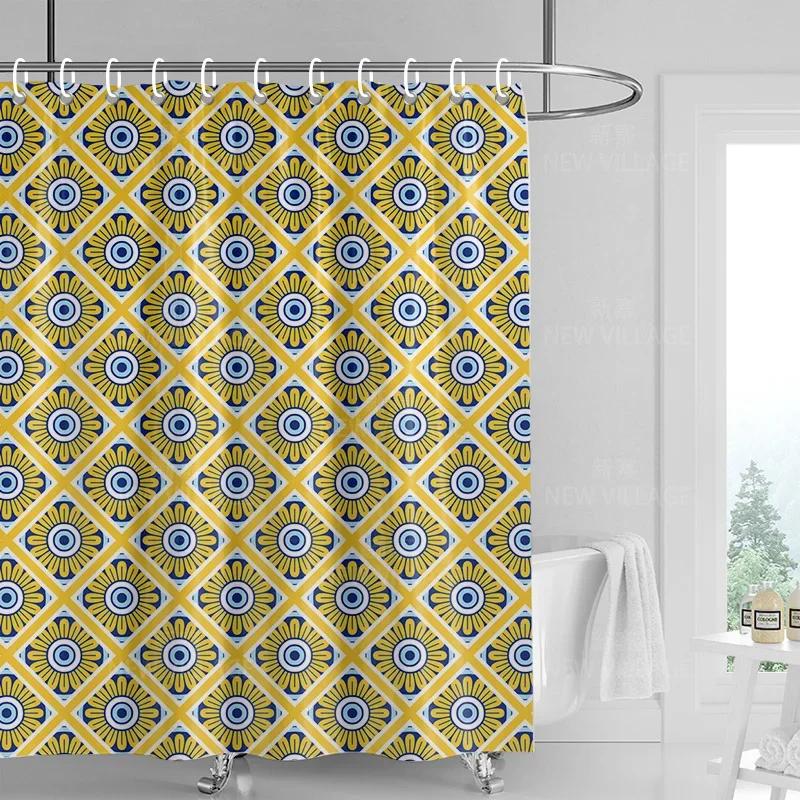 Dekoracja domu zasłony prysznicowe łazienka wodoodporna zasłona materiał Pokój dzienny Nowoczesny Nordycki Nowoczesny prosty wzór geometryczny