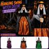Halloween Hanging Witch Decoration 1.8m with Glowing Lights and Sound, Outdoor Yard Decor (Batteries Not Included, Requires 3 AAA Batteries)
