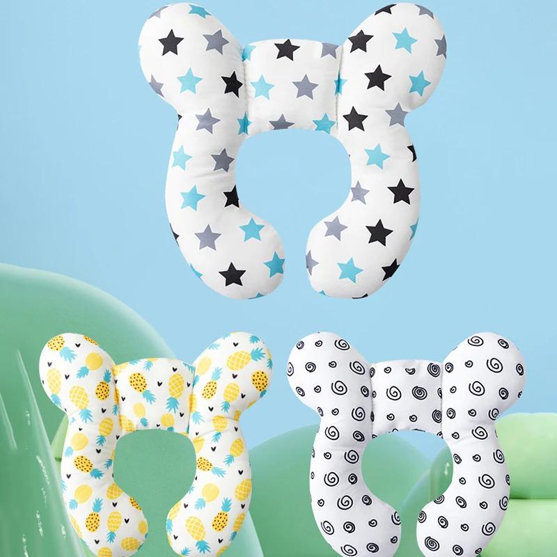 Cartoon Kinder U-förmiges Kissen Multifunktionales Babyauto Baumwolle Weicher Nacken- und Kopfschutz Reiseauto Kinderkissen