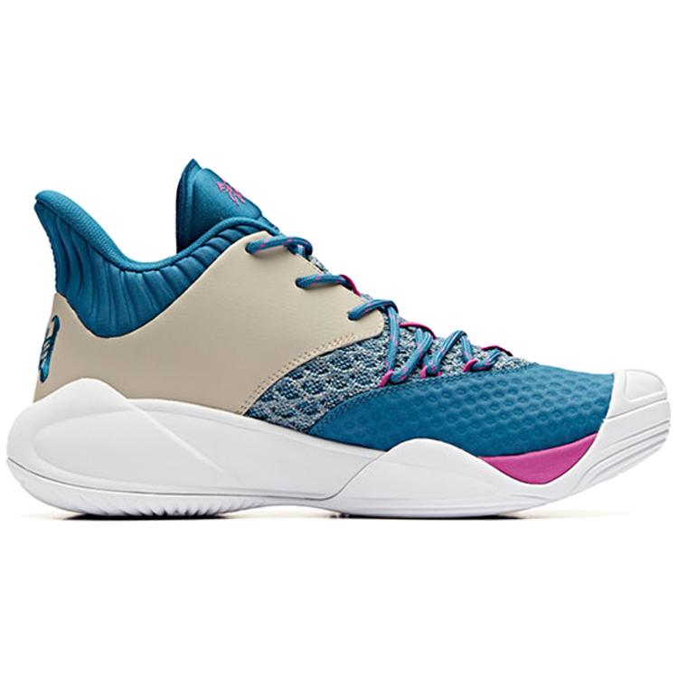 New Anta Anti Slip Wear Resistant Mid Top Basketball Shoes Men's Blue Gray 11931605-14
