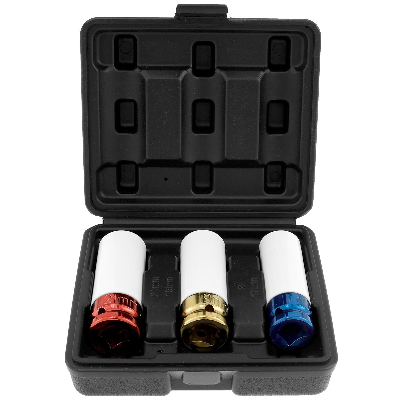 

15/17/19/21/22mm Hex Sockets Pneumatic Wrench Tire Screw Sleeve 1/2 In Air Gun Tire Protection Impact Nut Socket Car Garage Tool