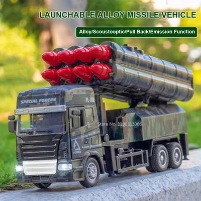 Neu 1:32 Simulation Militärraketenwerfer, anhebbarer LKW, Druckgusslegierung, Modellspielzeugauto, Ton und Licht, Zurückziehen, Geschenk, Spielzeuggeschenk
