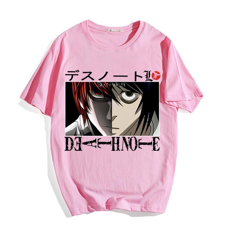 Summer High Quality Men's 100% Cotton T-shirt Japanese Anime Death Note Creative Printing Casual Trend Men's Outdoor Streetwear