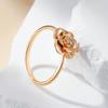 Creative Glossy Metal Flower Rings For Women Fashion  Rose Gold Color With Natural Zircon Daily Girls Fine Jewelry