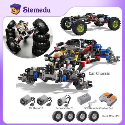 Chasis de Coche RC 4x4 Tracción Eléctrica Coche de Escalada Todoterreno Técnico con Amortiguadores de Suspensión Control Remoto por APP de 8 Canales MOC PF 8882 8878