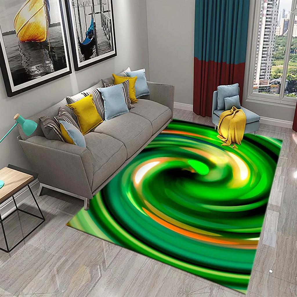 Bunte Flüssigkeitswirbel Teppich Psychedelisches Vertigo Thema Teppiche für Wohnzimmer Schlafzimmer Teppiche Badezimmer Eingangstürmatte Heimdekor