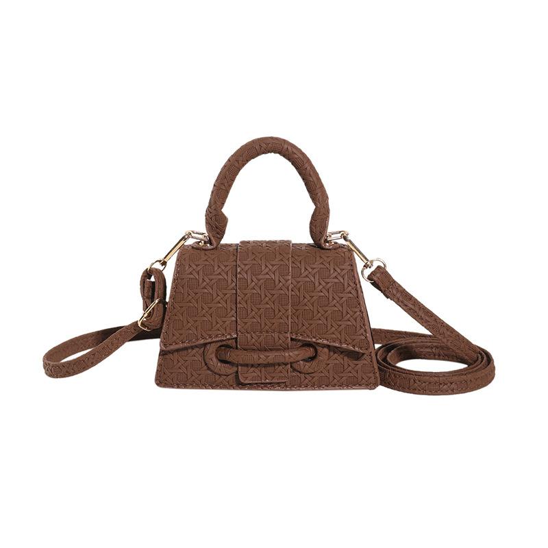 Handbag Single-shoulder Crossbody Small Square Solid Retro Fashionable All-matching Simple Daily Life Design Popular