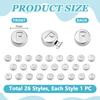 26Pcs 26 Styles Stainless Steel Beads Flat Round with Letter A~Z Stainless Steel Color 7mm Hole: 1.6mm 1pc/style