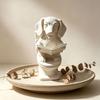 Funny Dachshund Sitting on Toilet Reading Book Figurine, Creative Dog Statue Ornament, Resin Desktop Home Bathroom Decor