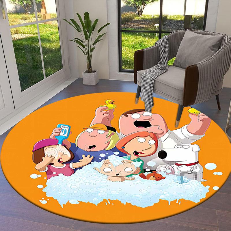 Tappeto Rotondo Family Guy, Tappeto per Soggiorno Camera da Letto Divano Stanza dei Giochi Decorazione, Tappetino Antiscivolo