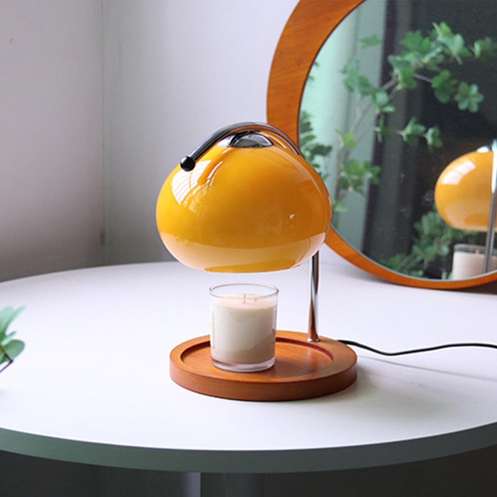 Lampada Riscaldacandele Dimmerabile Decorativa Retrò Lampada Sciogli Candele per Aromaterapia per Camera da Letto Studio Piatto Rotondo Arancione