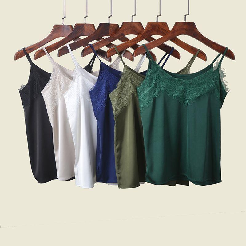 French Style Pure Desire Style Lace Camisole Summer Satin V Neck Sexy Inner Wear Vest Tops