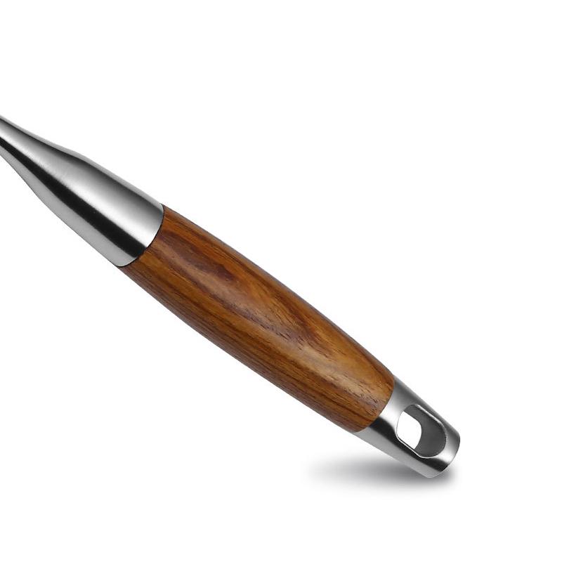 Espátula de Cocina Mango de Madera Volteador de Parrilla Metal Acero Inoxidable Rascador para Panqueque Teppanyaki Hibachi Plancha Utensilio de Cocina