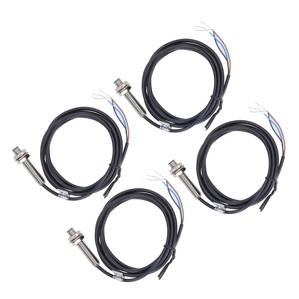 4 Set Proximity Switch 8mm Dia Inductive Proximity Sensor Switch PNP DC 3 Wire NC Contact 6‑36VDC 1mm Measure Range