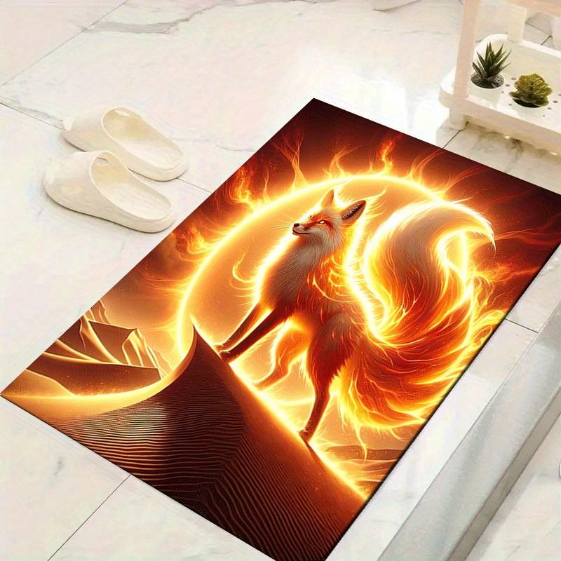 

1pc Glowing fox in the desert Print, Design Indoor Area Rug, Soft, Anti-Slip, and Durable Gaming Room Decor for Bedroom, Living Room, and Ex 60cm by 90cm