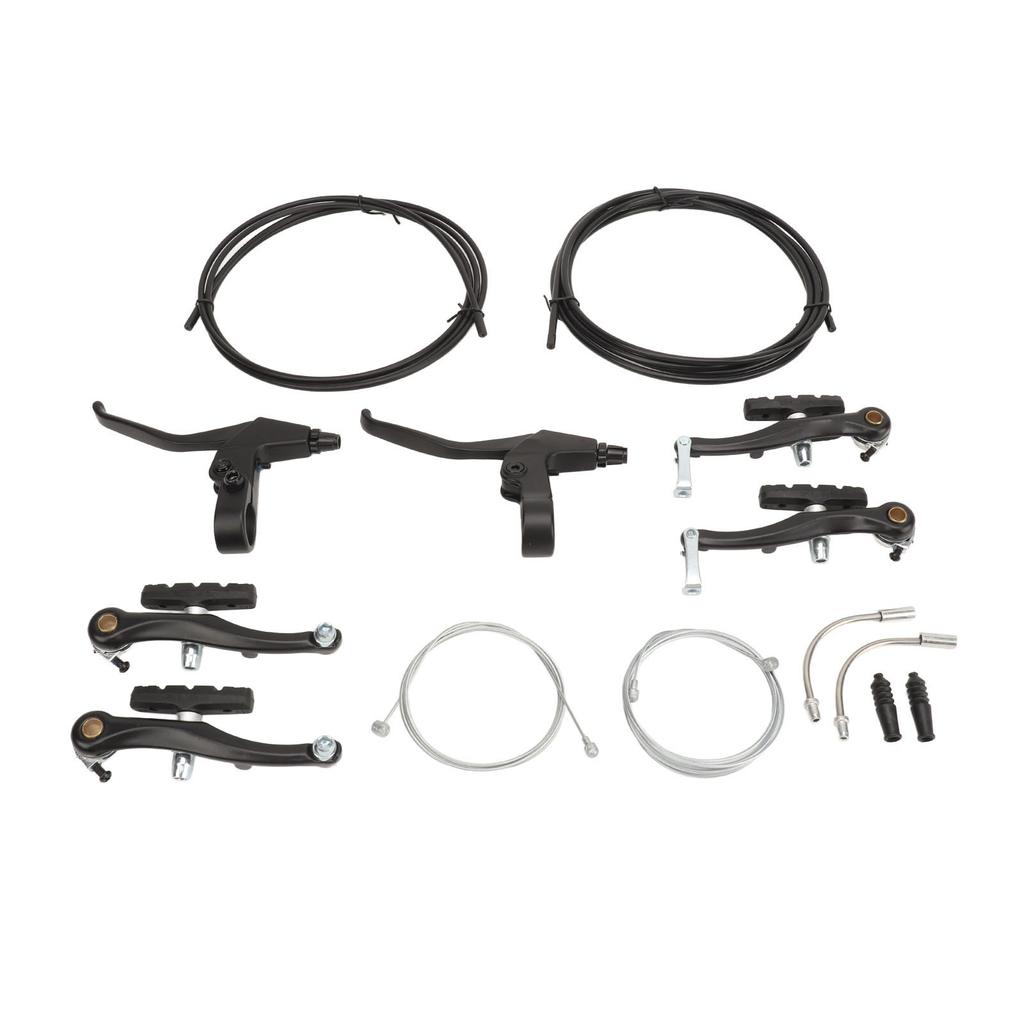 V Type Bike Brake Set with Brake Lever Brake Cable Complete Sensitive Braking Bike Front Rear Brake Kit for Replacement