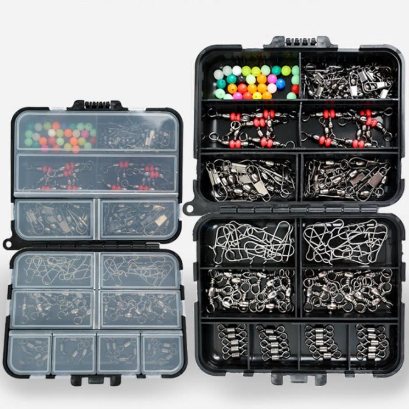 140pcs/set Sea Fishing Accessories Tackle Box Kit Set Jig-Hooks Swivels Clamp