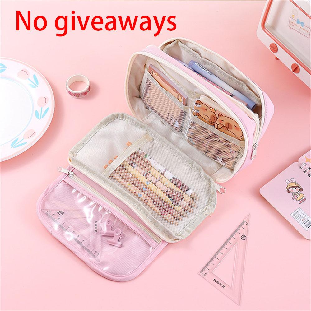 

Multi-color 9-layer Large Capacity Pencil Case Transparent Storage Zipper Closure For Girl School Supplies Pencil Case