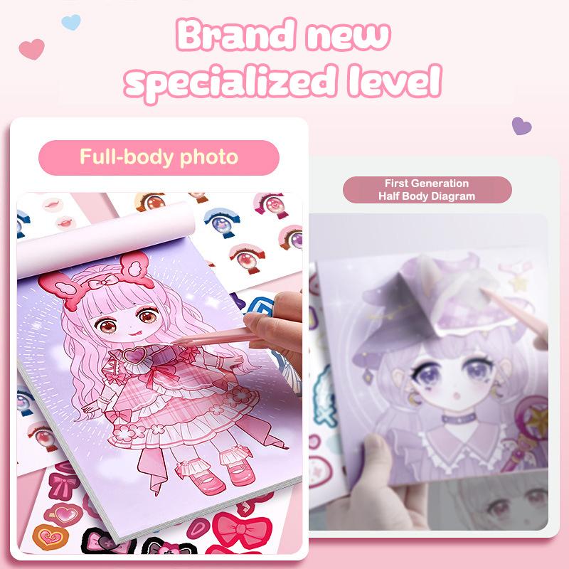 Princess Dress Up Sticker Book Diy Girly Wardrobe Sticker Sheets For Girls Party Favor Gifts Handbooks Waterproof Stickers