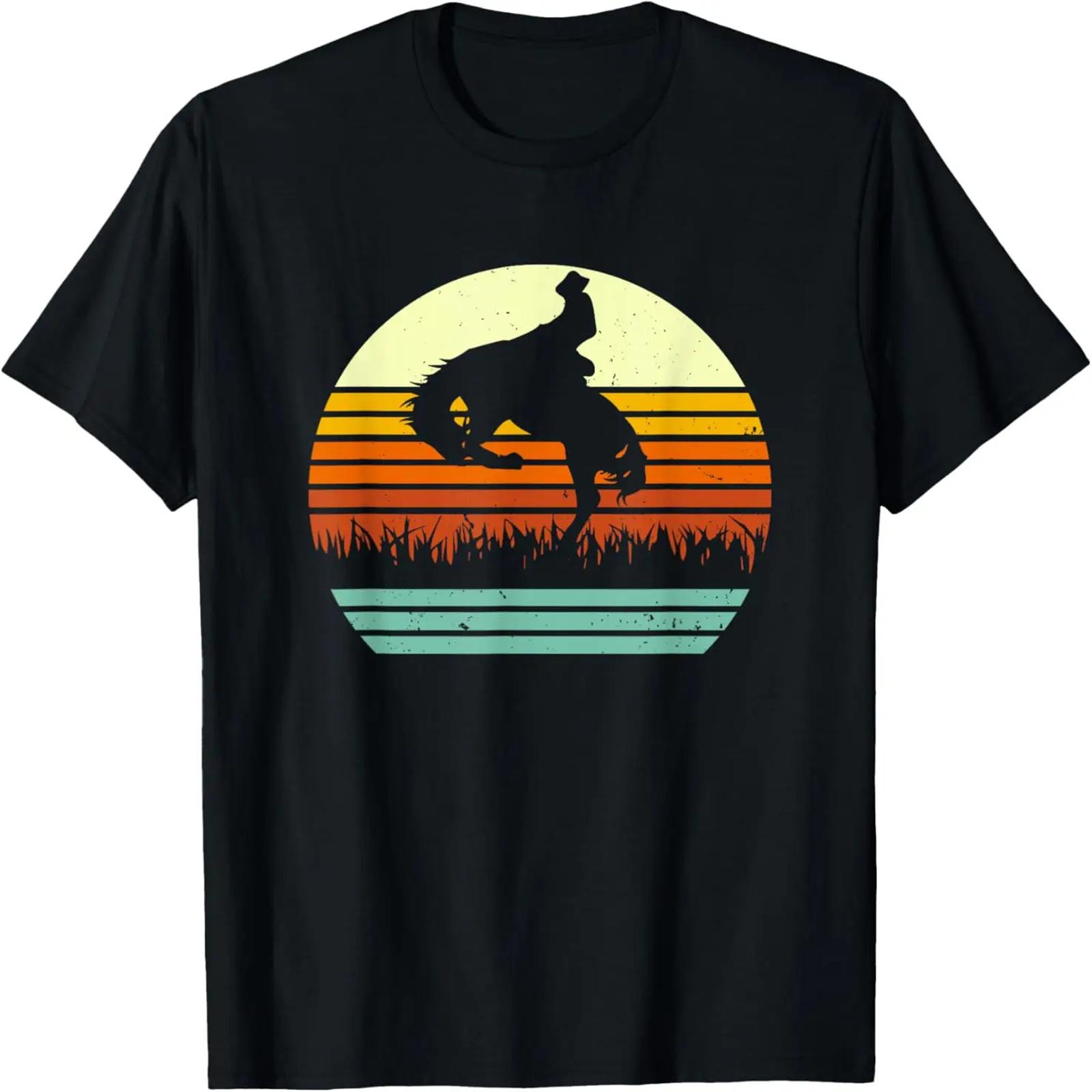 Rodeo Bucking Bronco Horse Retro Style T-Shirt XXXXXL разноцветный