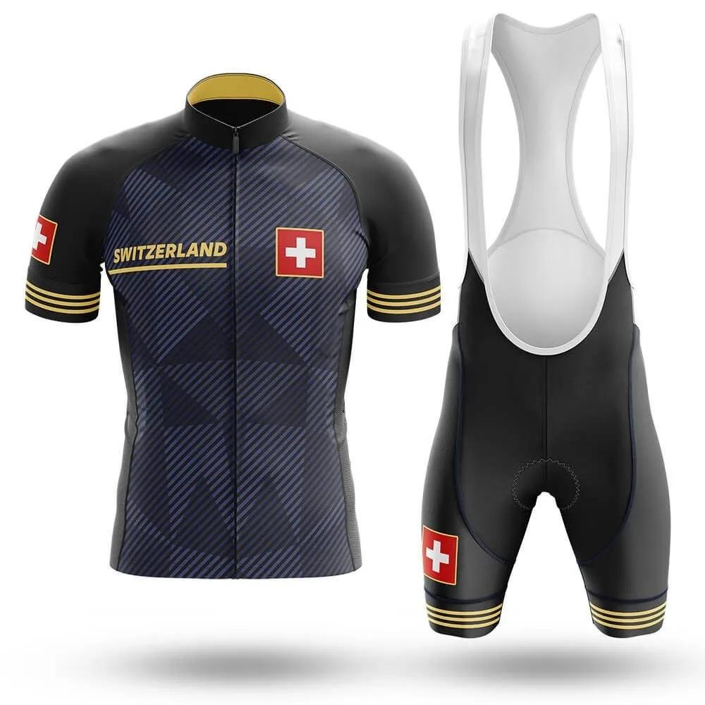 Set Maglia da Ciclismo Rossa Svizzera per Uomo, Tuta Sportiva Degradé per Mountain Bike, Abbigliamento Sportivo Estivo, 2026