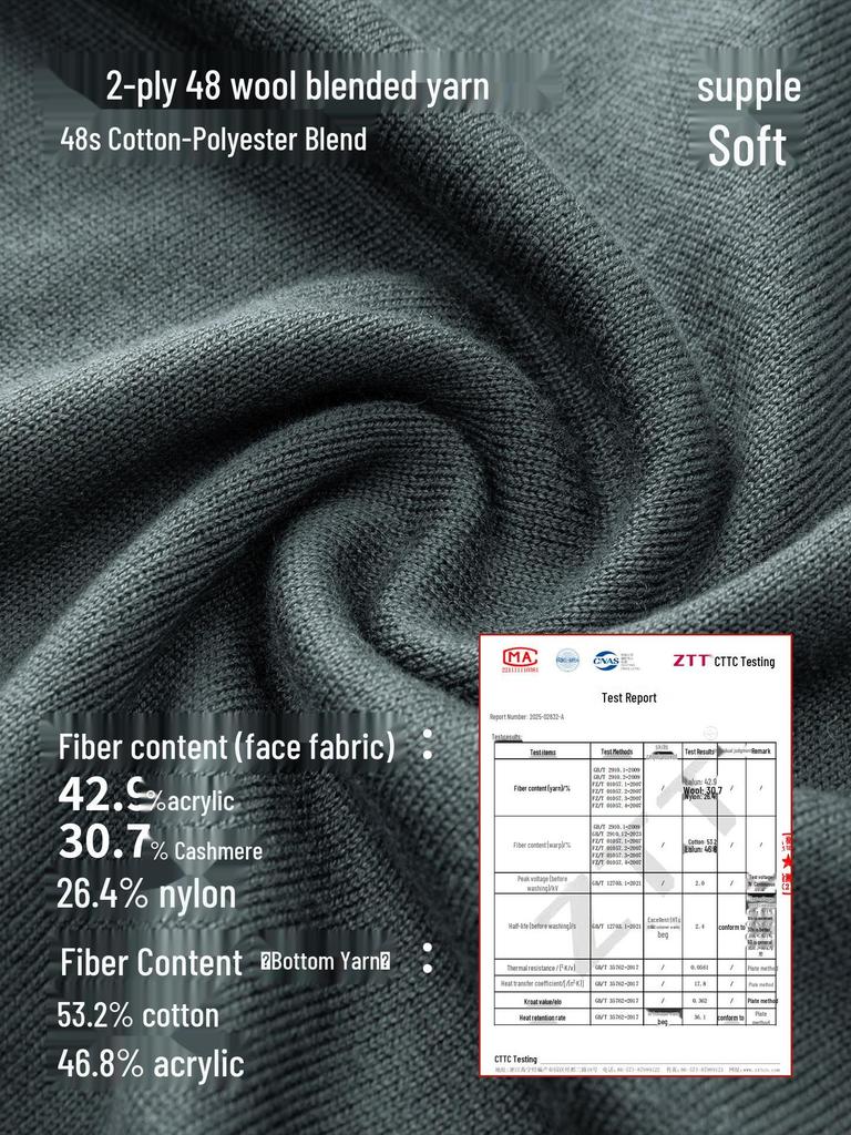 Men's Stand-Up Collar Wool Blend Sweater - Warm, Basic Style for Autumn/Winter