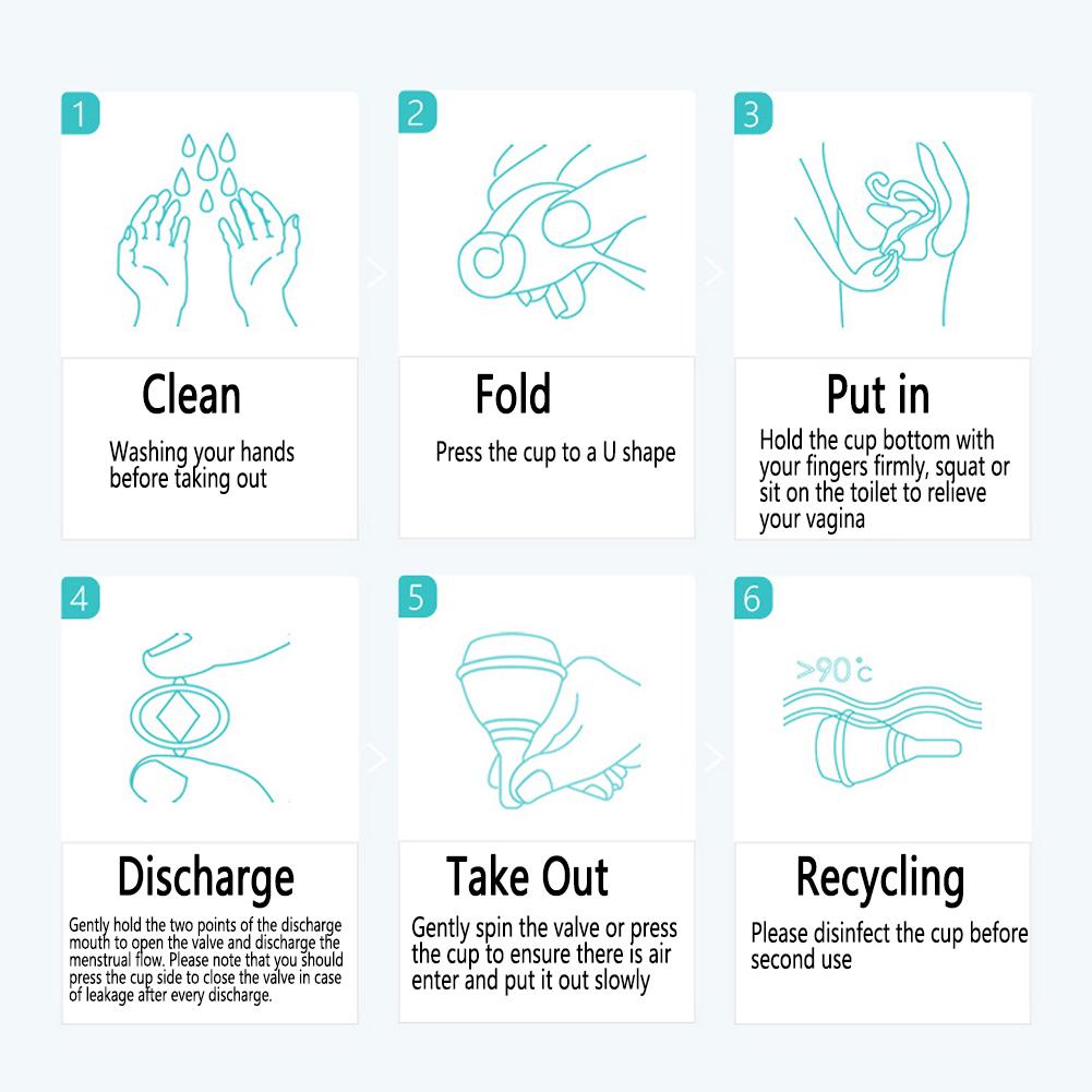 2 Sizes Innovative Reusable Menstrual Cup Food grade Silicone Feminine Period Hygiene Cup