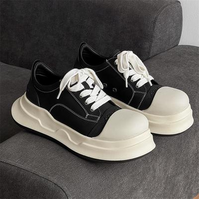 58150 boty s velkou hlavou dámské nové trendy retro ležérní platformové zvyšující plátěné boty kožené chlebové boty