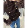 Womens Stand Collar Single Breasted Solid Color Coat Retro 2026 Fall Fashion Outerwear